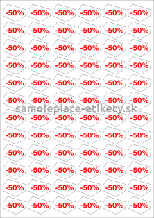 Etikety PRINT 31,7x24,1 mm biele (balenie 100xA4), tvar oktagon, červená potlač -50%